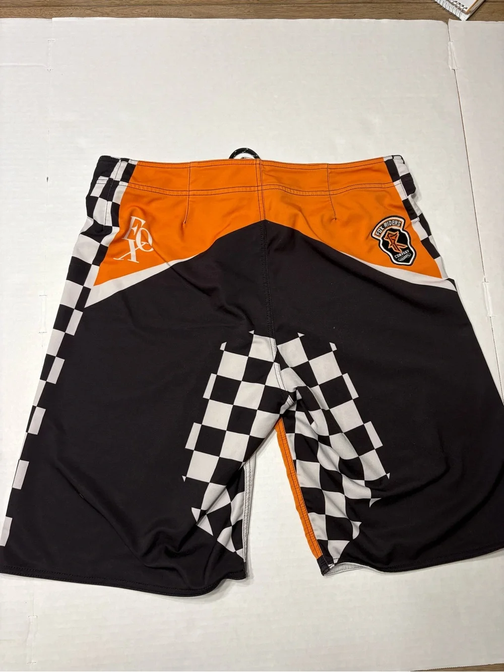 Fox Men’s Black, Orange & White Graphic Swim Board Shorts